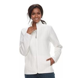 Croft & Barrow quilted knit jacket women's Size XL preppy cozycore quiet luxury